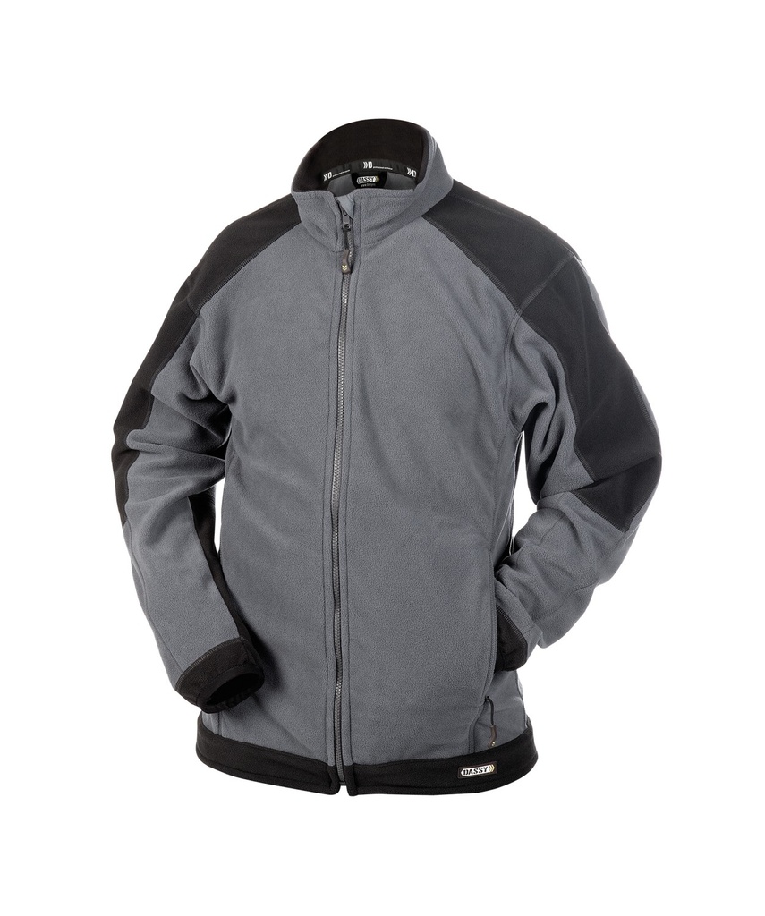 DASSY Kazan Woman | zweifarbige Fleecejacke für Damen | 300293 (grau/schwarz, XS)
