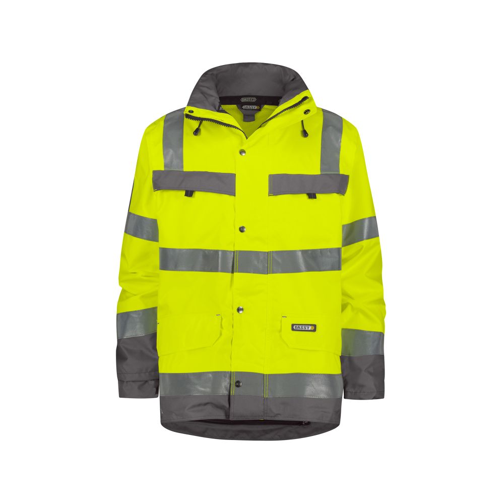 300346 Atlantis | Warnschutz Regen-Parka (gelb/grau, XS)