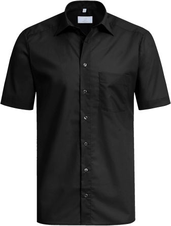 6666.1120 Herren-Hemd 1/2 RF Basic (010 schwarz, 37/38)