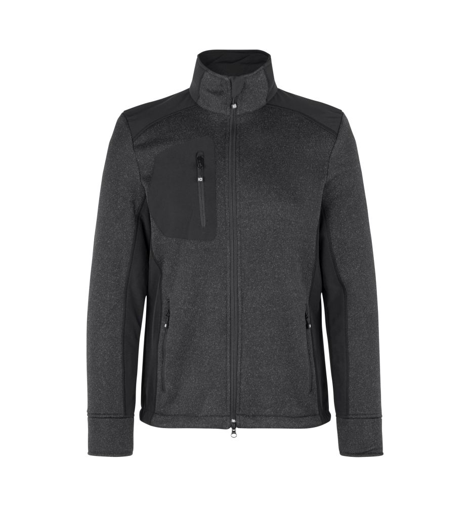 0850 Cardigan | Strick-Fleece  (graphit meliert, S)