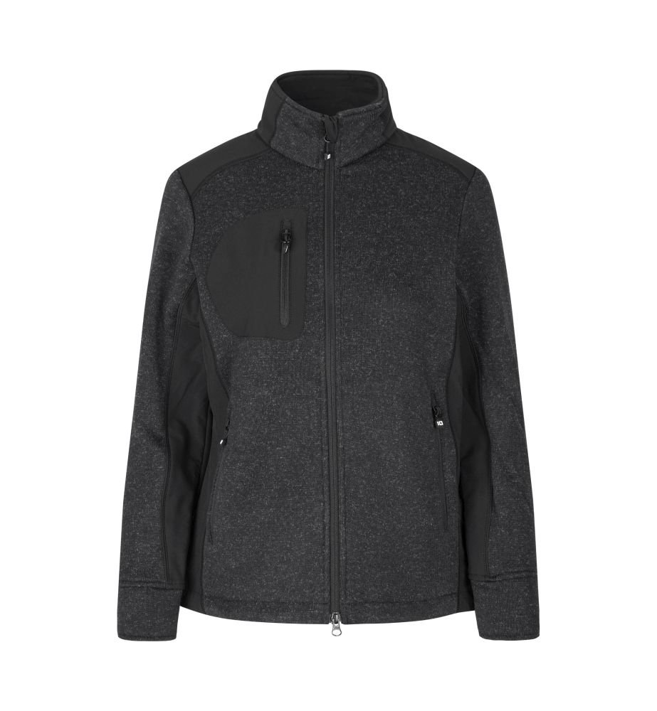 0851 Cardigan | Strick-Fleece | Damen (graphit meliert, S)