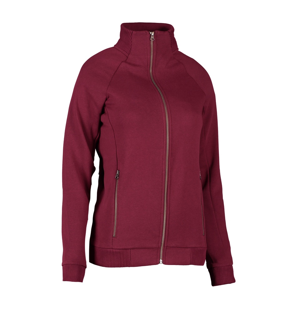 0629 Sweat-Cardigan | Reißverschluss | Damen (bordeaux, S)