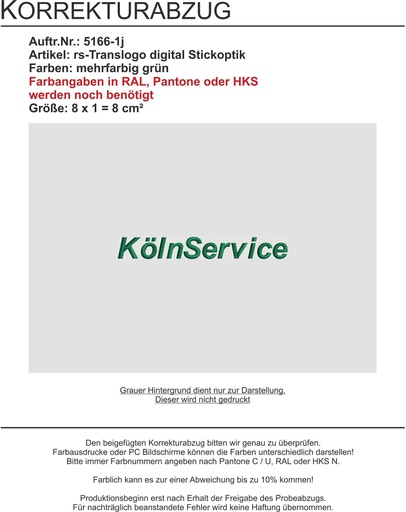 [RS-5166-1j] KGAB Brustlogo | grün