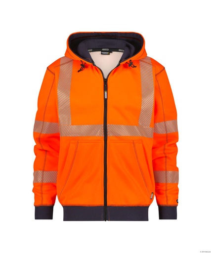300380 Evans | Warnschutz Kapuzensweatshirt mit langem Reißverschluss (sdVr)