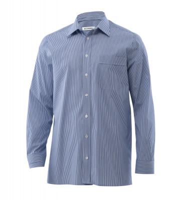 11003-818203-blau/weiß Sergio Popelinehemd | Langarm | Classic Fit