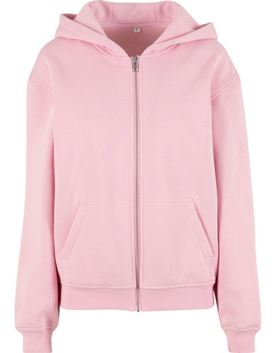 BY445 Ladies Loose Fit Zip Hoody | Soft Pink