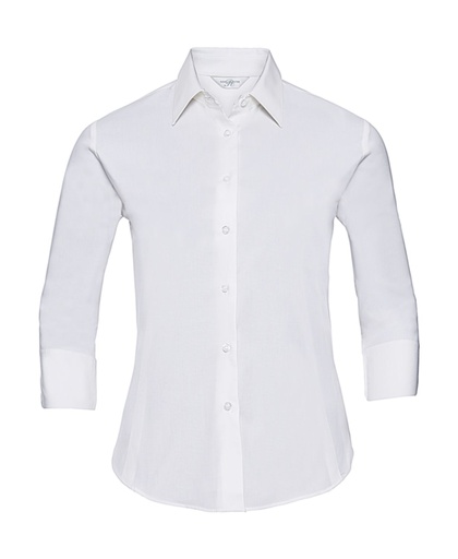796.00 Ladies' 3/4 Sleeve Easy Care Fitted Shirt | white