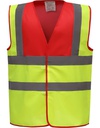 YK100 Hi-Vis 2 Bands & Braces Waistcoat | red yoke/hi-vis yellow